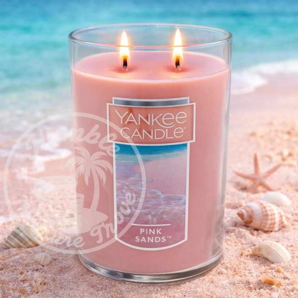 Yankee Candle Pink Sands Large 22oz 2-Wick Tumbler Candle Tropical Scent‎